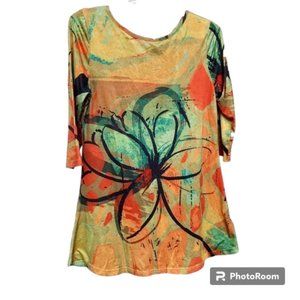 Azalea Boho Hippie Top Size L Artsy Colorful